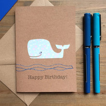 Handmade Whale Happy Birthday Card